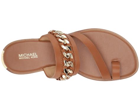 michael kors brown flat sandals|michael kors flat sandals brown.